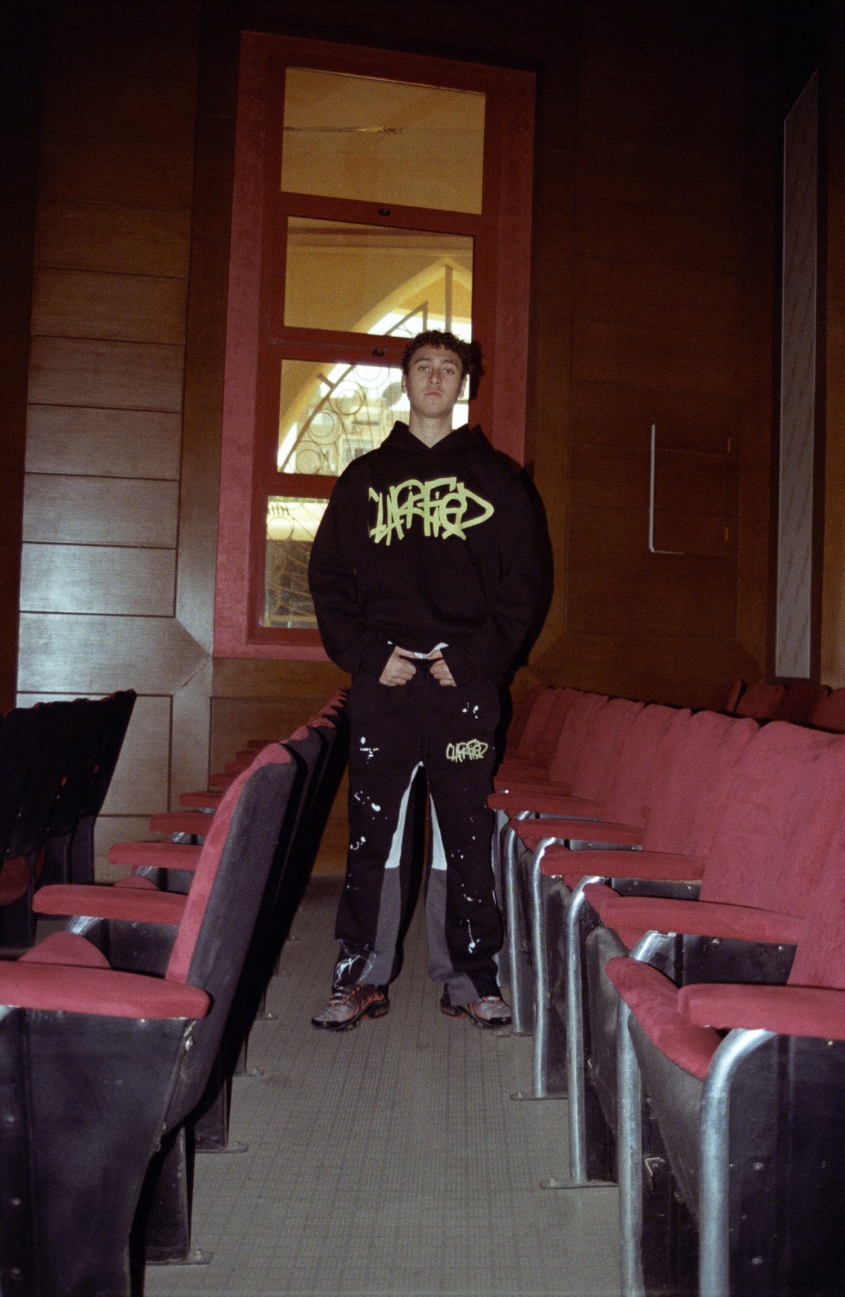 "BLACK" CLARIFIED PAINTED FLARE SWEATPANTS