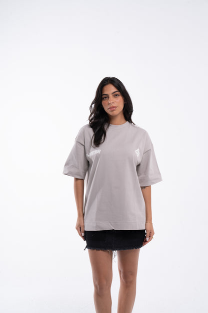 LIGHT GRAY BOXY-FIT TSHIRT