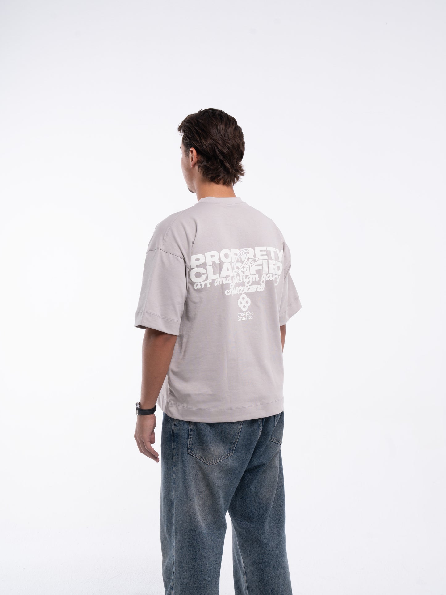 LIGHT GRAY BOXY-FIT TSHIRT