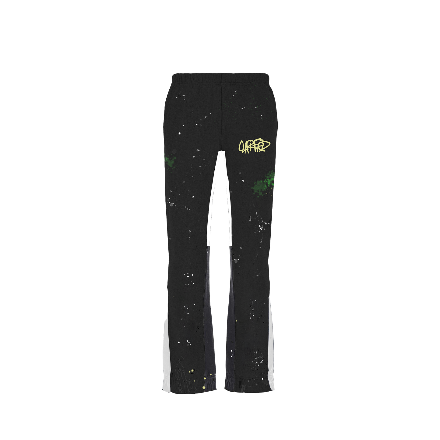 "BLACK" CLARIFIED PAINTED FLARE SWEATPANTS