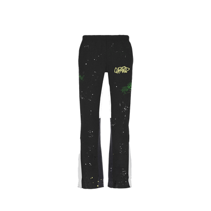 "BLACK" CLARIFIED PAINTED FLARE SWEATPANTS