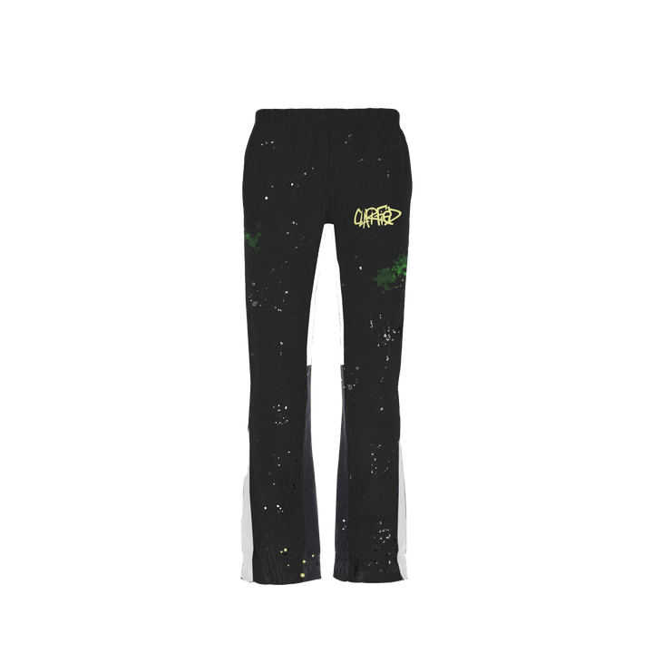 "BLACK" CLARIFIED PAINTED FLARE SWEATPANTS