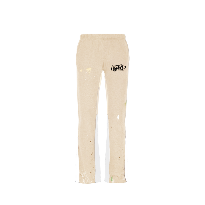 "BEIGE" CLARIFIED PAINTED FLARE SWEATPANTS